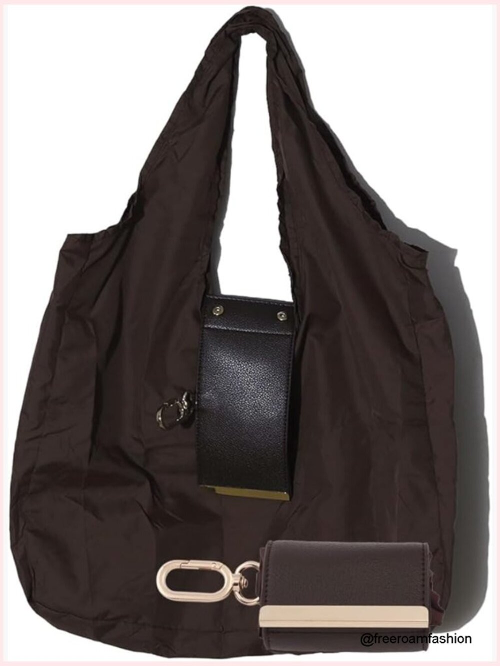 Foldable Keychain Tote Bag - Reusable Eco Grocery Bag Portable Nylon Travel Tote